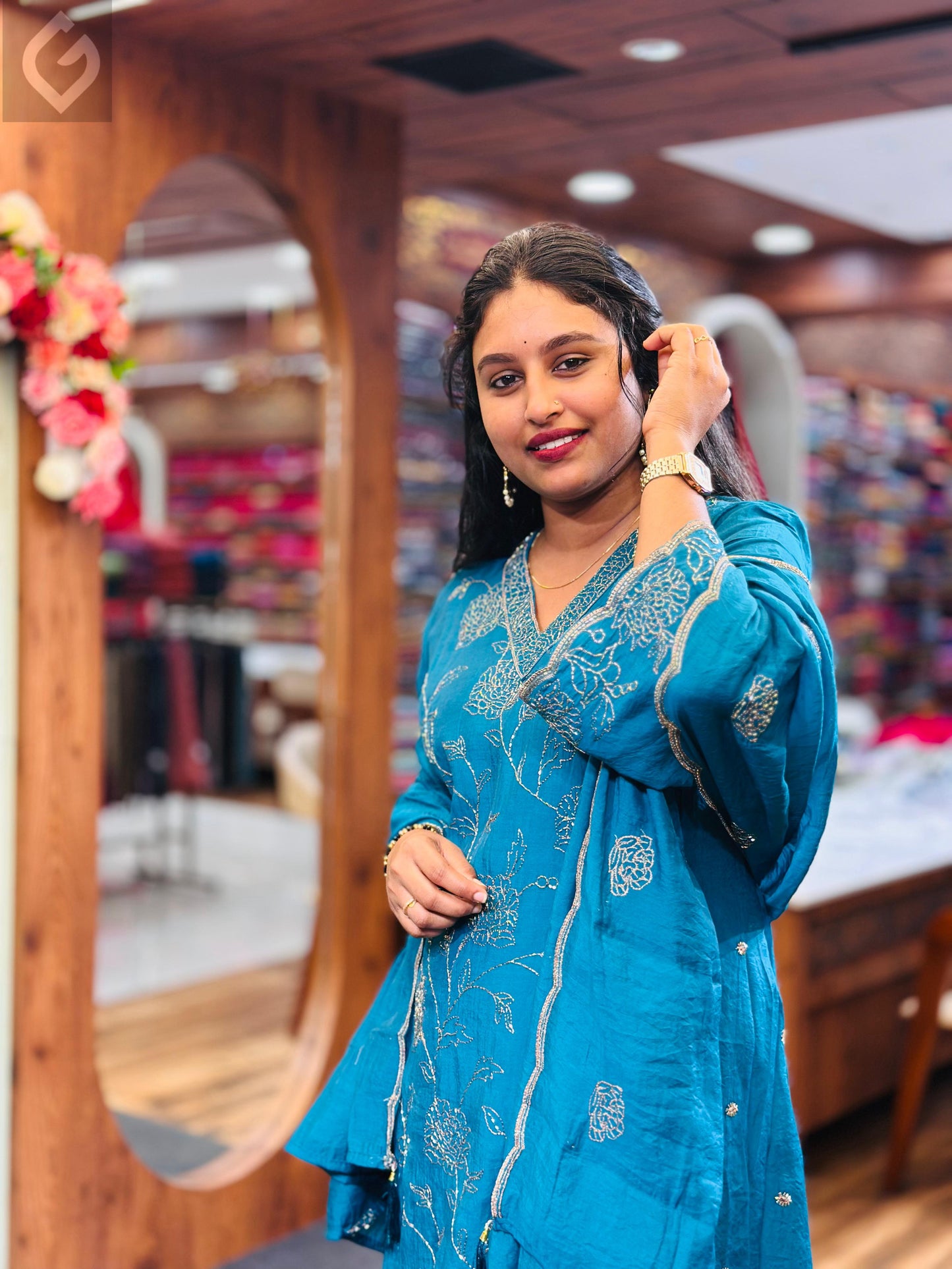 Floral Embroidered Elegant Anarkali set
