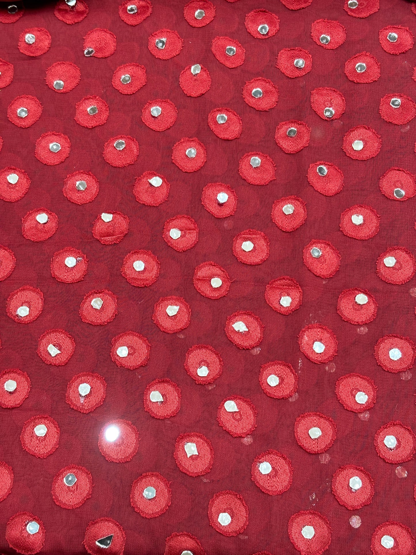 Salwar Material | Lucknowi Chikankari | Dupatta With Mirror Work