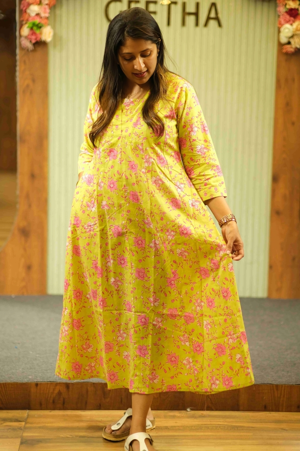 Cotton A-line Kurti