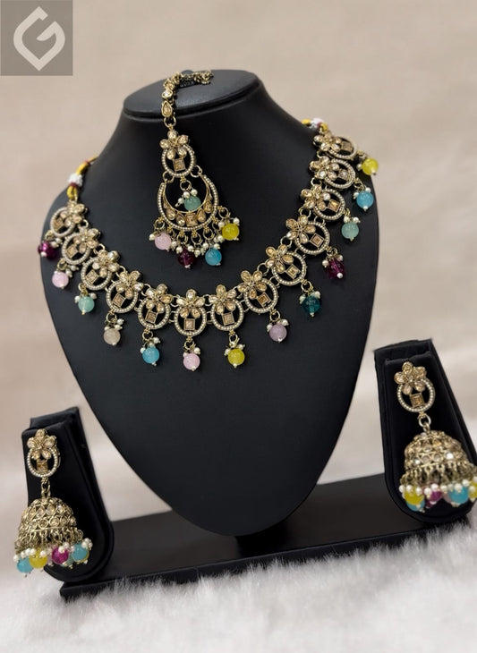Chand Kundan Choker Necklace Set