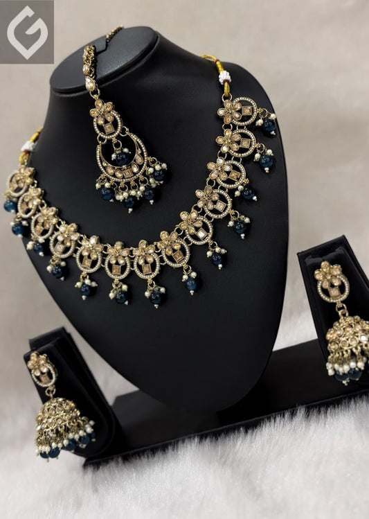 Chand Kundan Choker Necklace set