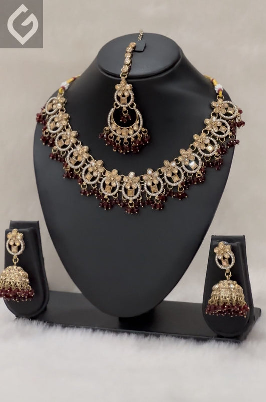 Chand Kundan Choker Necklace set