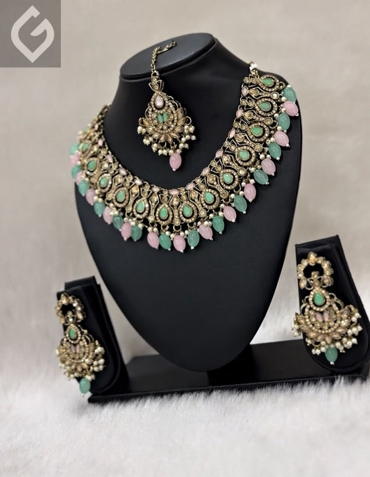 Antique Gold Polki Necklace set