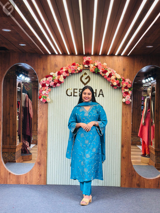 Floral Embroidered Elegant Anarkali set