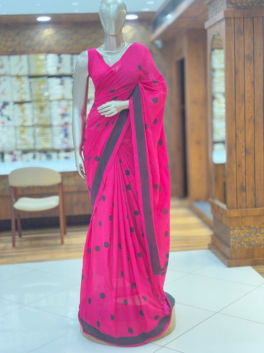 Cotton Saree | Polka Dots
