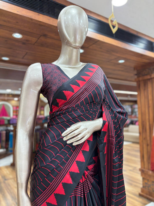 Semi Modal Saree | Blouse(Unstitched)