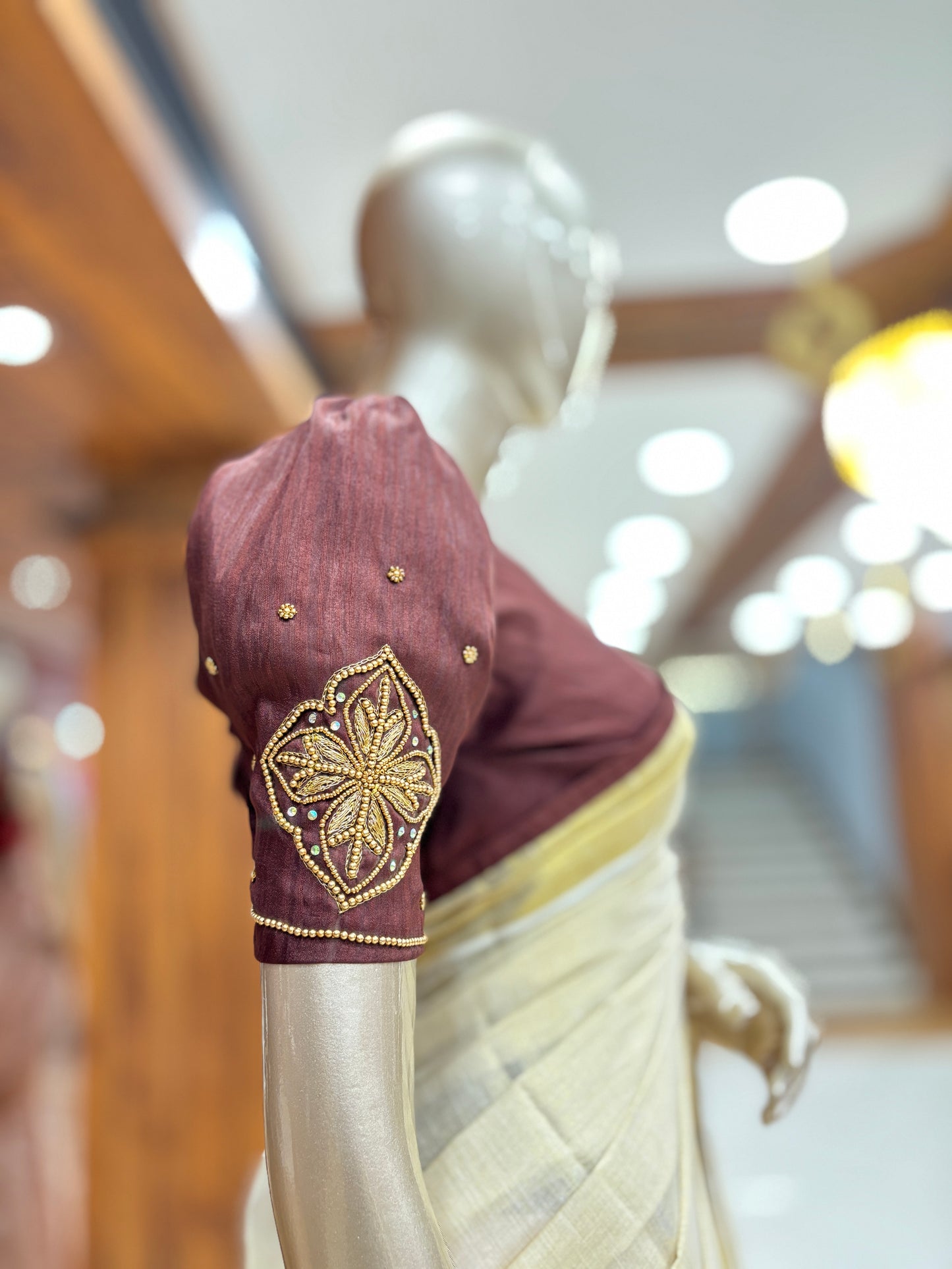 Dhavani | Half Saree | Tissue Silk | with Brown Kasavu border