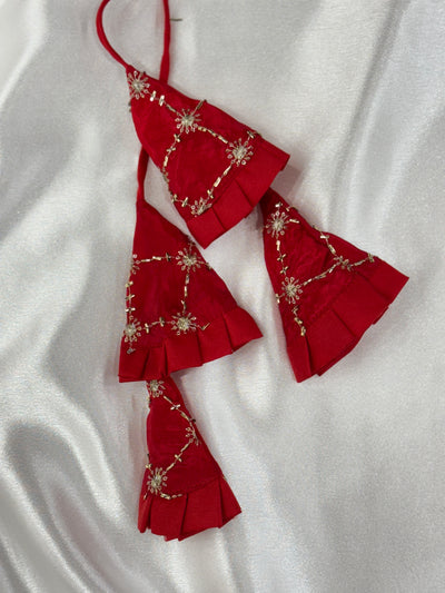 Silk Blouse | Ethnic Ready to wear | Sequins work | U-Round Neck with Back Dori Tie-Up